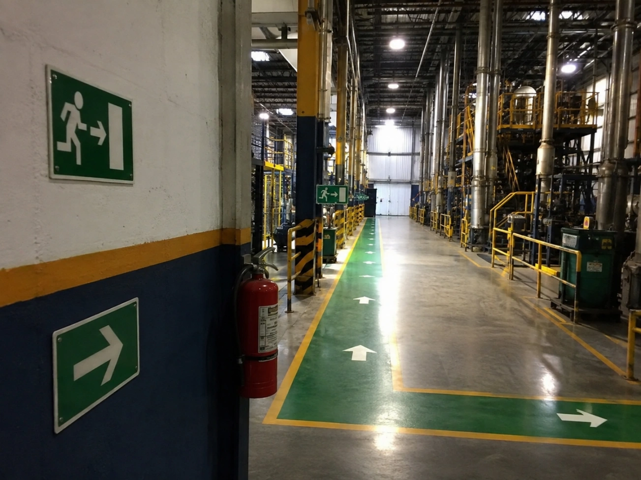 Señalización de protección civil instalada en el inmueble.